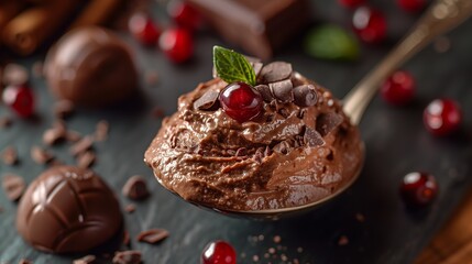 Chocolate mousse delicious gourmet - 788052480