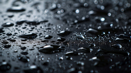 Wet surface backdrop with many drops of water scattered across it