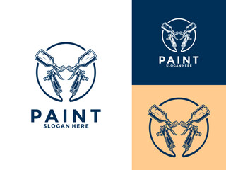 Creative auto paint logo vector, Car painting logo design vector illustration