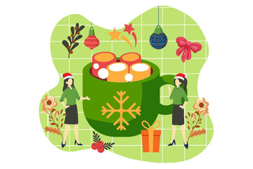 Christmas Celebration Flat Design Illustration