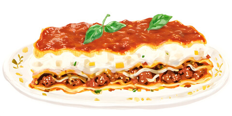 lasagna with meat and tomato sauce