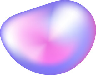 3d gradient liquid blob shape. Abstract holographic iridescent fluid bubble form. Chrome fluorescent hologram geometry object. Chameleon effect set. Chromatic metal multicolor surface texture