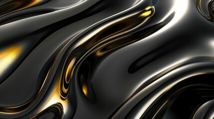 Detailed closeup of black and gold swirl on sleek automotive tire rim