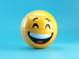 Smilie face volleyball ball emoji 3d render happy