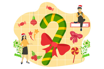 Christmas Decoration Flat Design Illustration