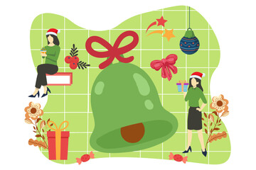 Christmas Decoration Flat Design Illustration