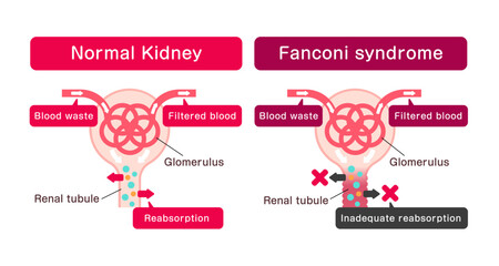 Fanconi syndrome causes vector illustration