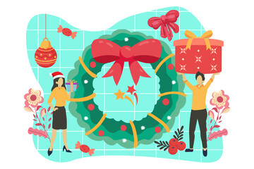 Christmas Decoration Flat Design Illustration