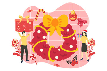 Christmas Decoration Flat Design Illustration