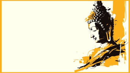 Creative Vector Illustration of Gautam Buddha, Buddhism Religion, Spirituality and Meditation Designs