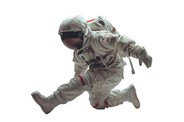 AI generated image, an Astronaut jumping PNG transparent, isolated on transparent background