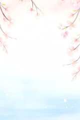 Cherry Blossom, Cherry blossoms with a soft pink spring sky