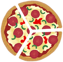 Pizza drawing in fractions 1 part 3