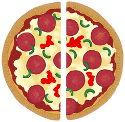 Pizza drawing in fractions 1 part 2