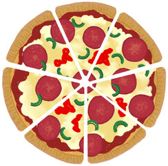 Pizza drawing in fractions 1 part 7