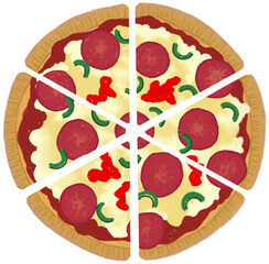 Pizza drawing in fractions 1 part 6