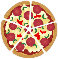 Pizza drawing in fractions 1 part 5