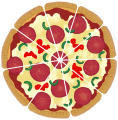Pizza drawing in fractions 1 part 9