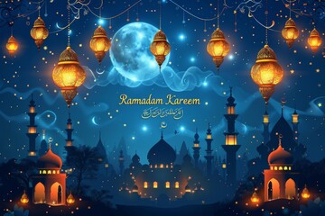 Brighten Your Ramadan Nights with Our Arabic Background Vectors: Featuring Spiritual Gatherings, Festive Moods, and Cultural Festivities