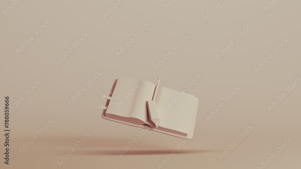 Poster notebook diary highlighter pen fluorescent marker office stationary neutral backgrounds soft tones 3