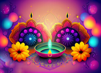 Diwali background with flowers beautiful