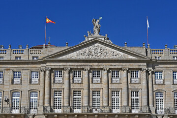 Santiago de Compostela, Galizia, Il Palacio de Raxoi in piazza Obradoiro - Spagna