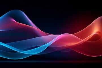 Digital art of a dynamic, colorful light wave flowing across a dark background, perfect for modern and abstract designs.
