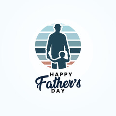 A man and a child holding hands and the words happy fathers day
