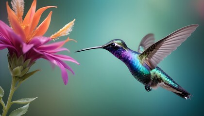 Obraz premium hummingbird feeding on flower