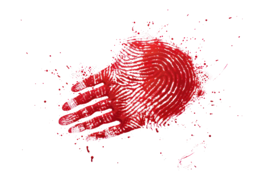 red ink palm print
isolated on white background - Powered by Adobe