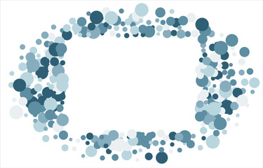 Bubbles pattern Frame Blue banner web. Colored Background. Vector illustration.