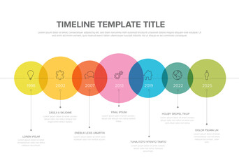Simple overlay timeline graph template with overlay circle blocks - 788073245