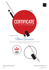 Minimalistic simple a4 diploma certificate template in japan style