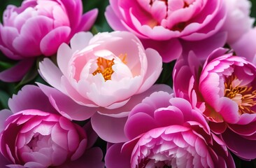 Mothers Day. A postcard for parents. Flowers. Pink peonies. Soft focus.