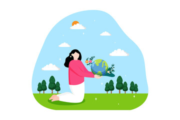 Earth Day Flat Design Illustration