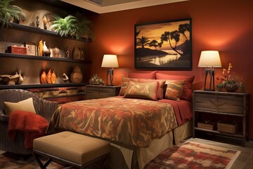 Comfortable Furnishings in Warm Hues: Inviting Guest Room Designs