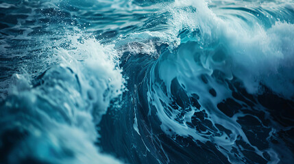 Majestic ocean waves close-up with vivid colors and dynamic movement