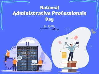 Blue NATIONAL Administrative Professionals  DAY TEMPLATE DESIGN  
