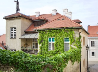 old house in the village of the country