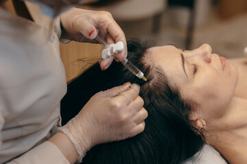 Hair injection in a beauty salon	
