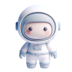Obraz na płótnie Canvas A cartoon astronaut is standing on a white background, 3D render ,clipart , illustration education, isolate on white background.