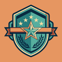 Old Vintage shield with Stars and Stripes, 70s, 80s