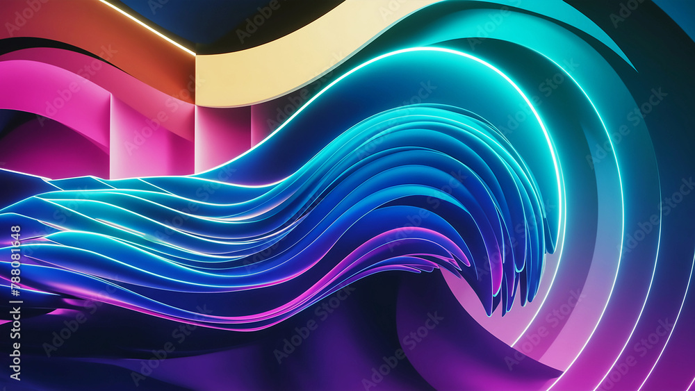 Poster abstract background with lines.ai generate