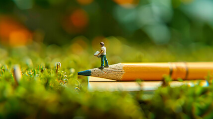 green pencil on grass