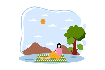 Weekend Flat Illustration