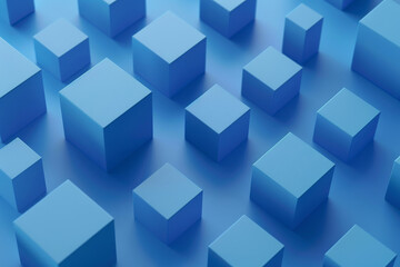 3d graphic, cubes and wallpaper with shape, blockchain and creative color render. Abstract digital block, geometric Illustration and blue grid for modern geometry, mosaic and form for data innovation
