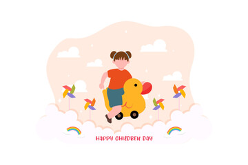 Children's Day Flat Design Illustration