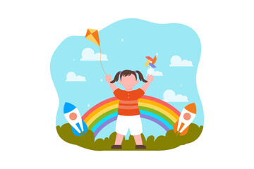 Children's Day Flat Design Illustration