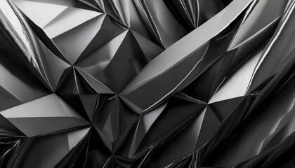 3d render, abstract black crystal background, faceted texture, macro panorama, wide panorami....