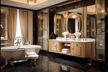 Oversized Mirrors and Glamorous Design: Luxury Hotel-Style Bathroom Inspirations
